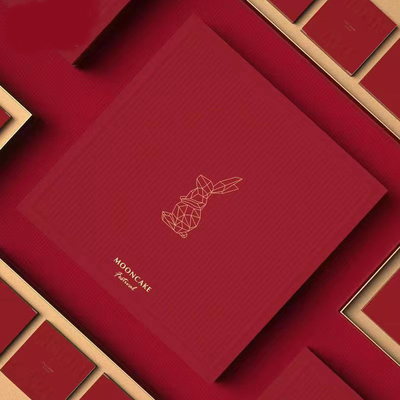 Mooncake Sert Karton Hediye Paketleme Kutusu Özel Baskı