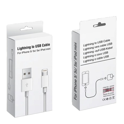Özel Kağıt Kutusu Nokta UV USB Kablo Şarj Aracı Veri Kablo Paket Kutusu Tasarımı