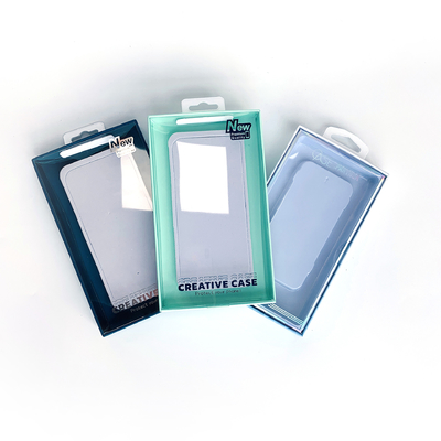 Düşük MOQ Perakende Blister Plastik Kutusu Telefon Kutusu Kanca ile PVC Paketleme kutuları IPhone için Açık Pencereler