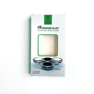 IPhone Kamera Lens ekran koruyucu kağıt kutusu için pvc pencereleri ile özel cep telefonu lens ısılandırılmış film ambalaj kutusu